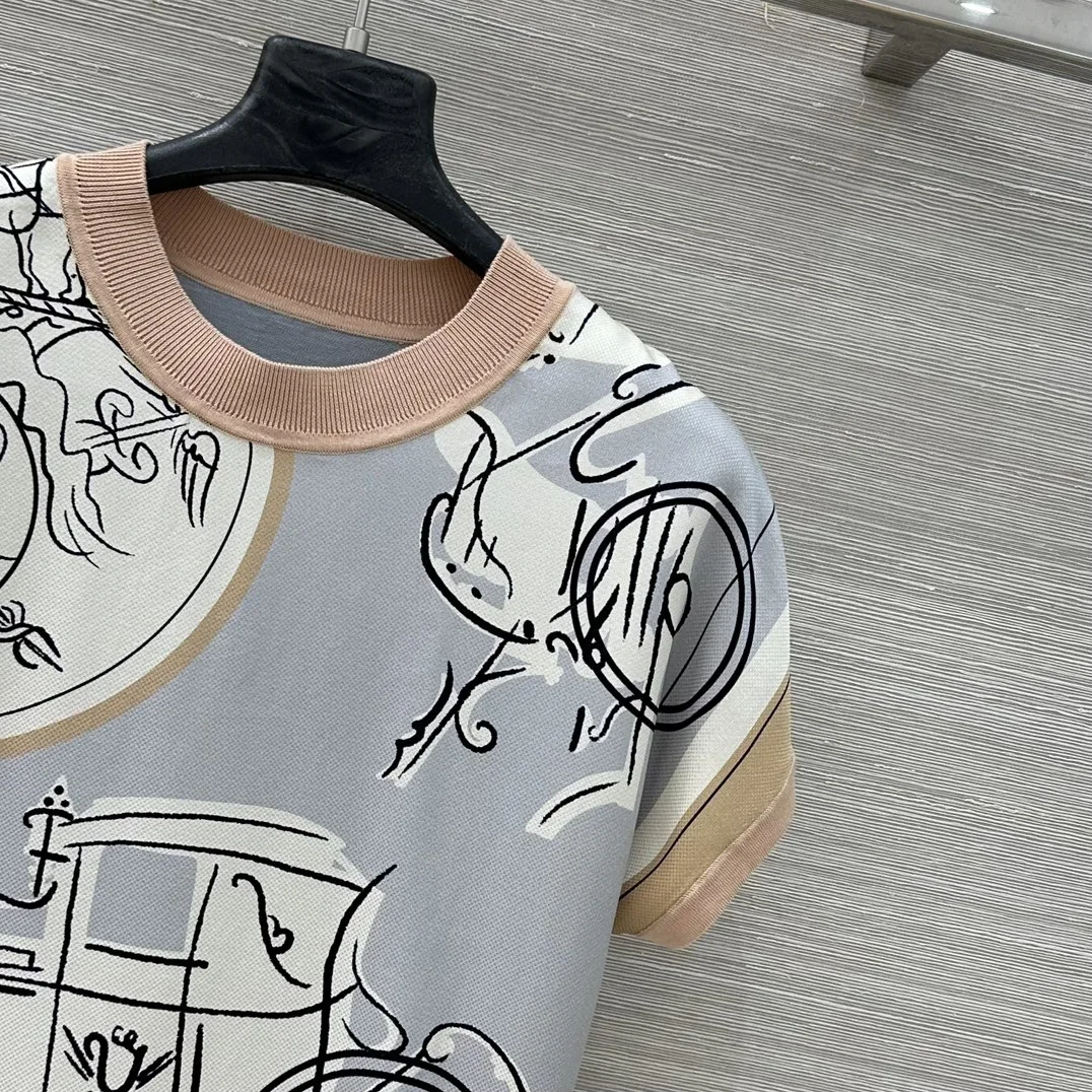 HERMES T-shirts Silk Wool S-L C55202608041119 - Image 4