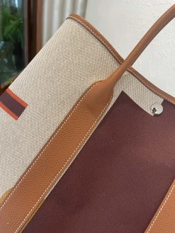 Alternative view of HERMES Top Handle Bags Canvas Togo Leather (Brown-Beige) 36CM A000202608090059