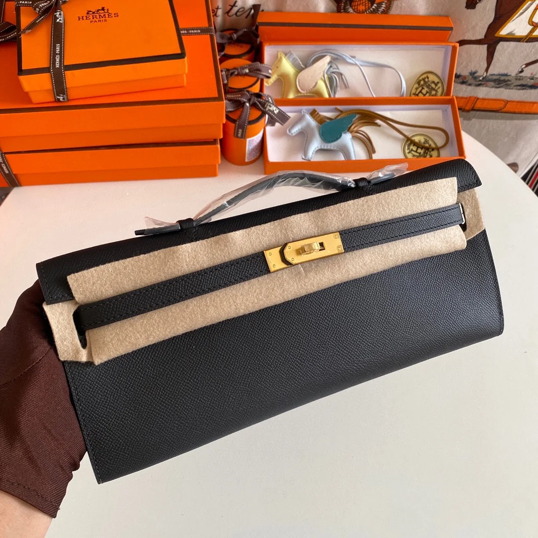 HERMES Top Handle Bags Epsom Leather (Black-Gold) 31CM H00202608091096