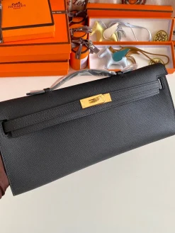 Alternative view of HERMES Top Handle Bags Epsom Leather (Black-Gold) 31CM H00202608091096