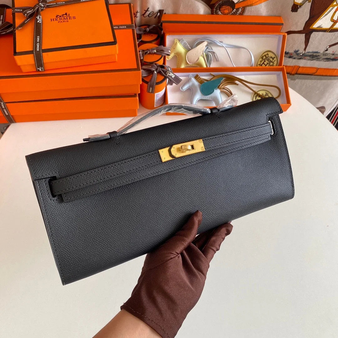 HERMES Top Handle Bags Epsom Leather (Black-Gold) 31CM H00202608091096 - Image 8