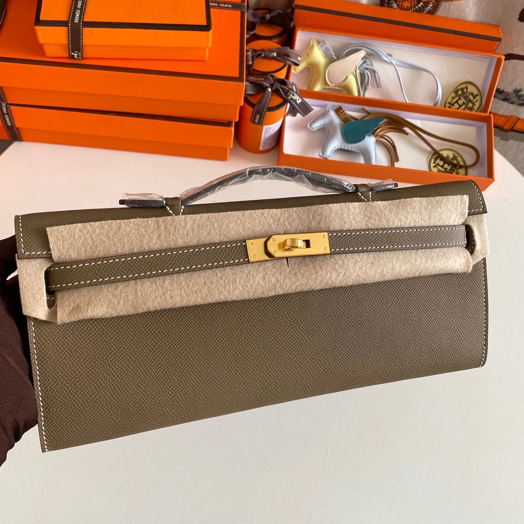 HERMES Top Handle Bags Epsom Leather (Brown-Gold) 31CM H00202608091094