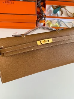 Alternative view of HERMES Top Handle Bags Epsom Leather (Brown-Gold) 31CM H00202608091095
