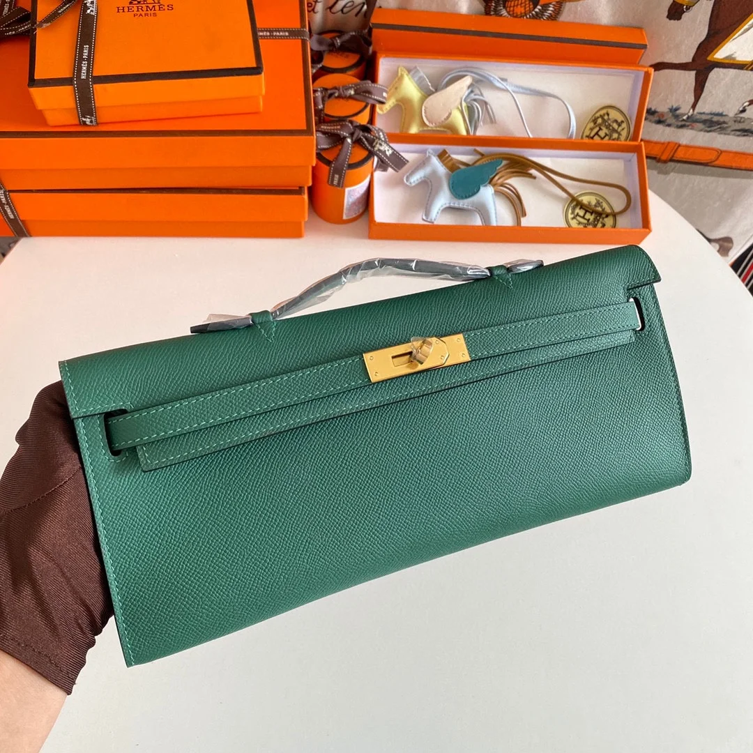 HERMES Top Handle Bags Epsom Leather (Green-Gold) 31CM H00202608091092 - Image 2