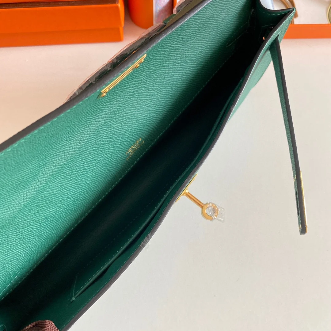 HERMES Top Handle Bags Epsom Leather (Green-Gold) 31CM H00202608091092 - Image 7