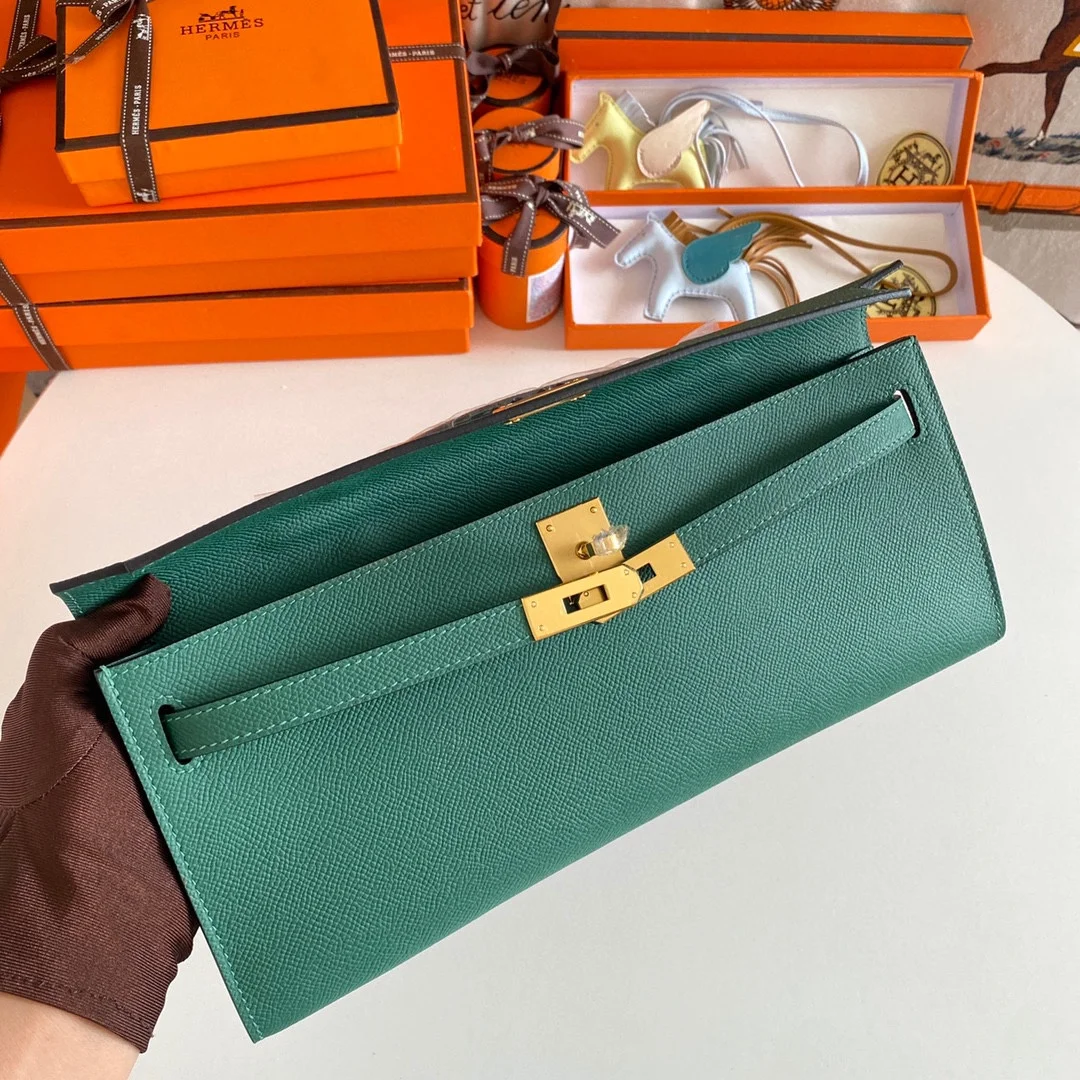 HERMES Top Handle Bags Epsom Leather (Green-Gold) 31CM H00202608091092 - Image 8