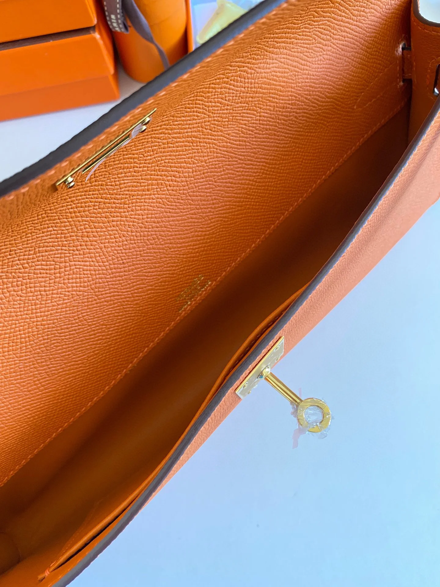 HERMES Top Handle Bags Epsom Leather (Orange-Gold) 31CM H00202608091089 - Image 6