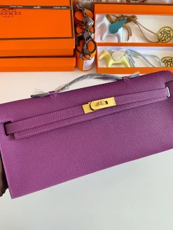 Alternative view of HERMES Top Handle Bags Epsom Leather (Purple-Gold) 31CM H00202608091091