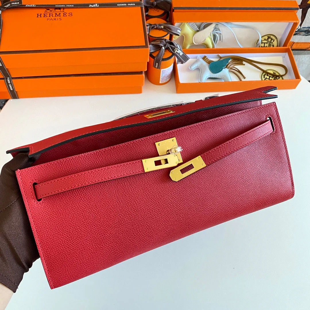 HERMES Top Handle Bags Epsom Leather (Red-Beige) 31CM H00202608091083 - Image 7