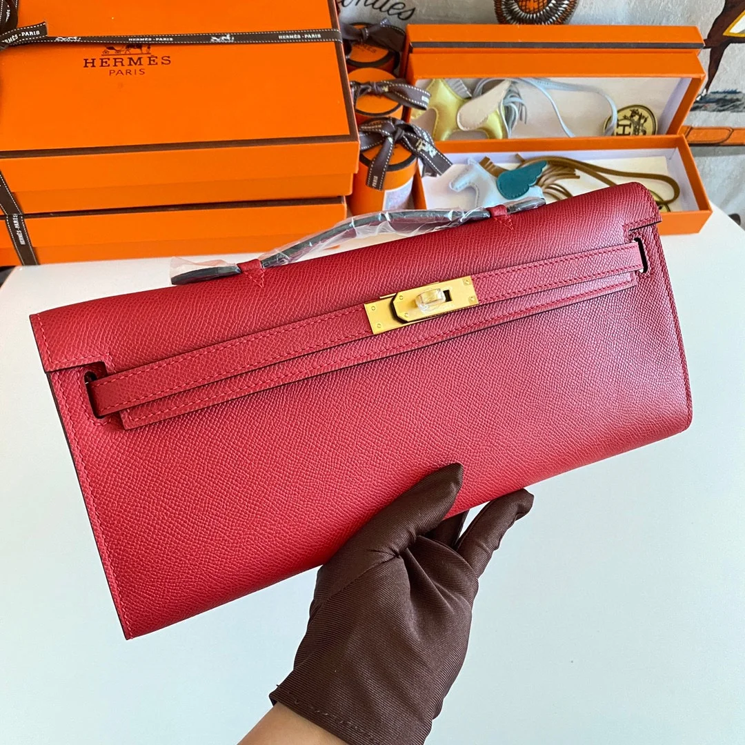 HERMES Top Handle Bags Epsom Leather (Red-Beige) 31CM H00202608091083 - Image 8