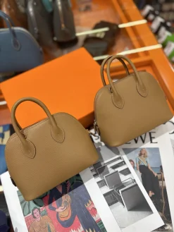 HERMES Top Handle Bags Leather (Brown) One Size A050202608090077