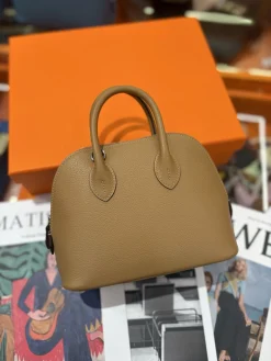 Alternative view of HERMES Top Handle Bags Leather (Brown) One Size A050202608090077