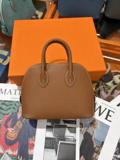 Alternative view of HERMES Top Handle Bags Leather (Brown) One Size A050202608090080