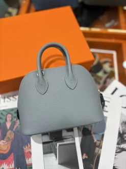 Alternative view of HERMES Top Handle Bags Leather (Grey) One Size A050202608090084