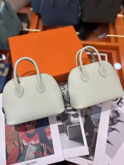 HERMES Top Handle Bags Leather (Lightgreen) One Size A050202608090085