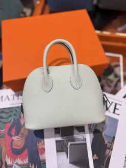 Alternative view of HERMES Top Handle Bags Leather (Lightgreen) One Size A050202608090085