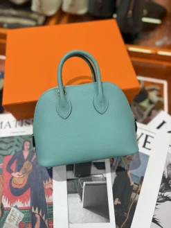 Alternative view of HERMES Top Handle Bags Leather (Turquoise) One Size A050202608090087