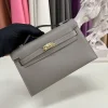 HERMES Top Handle Bags Swift Leather (Gray-Gold) 22CM G50202608090128