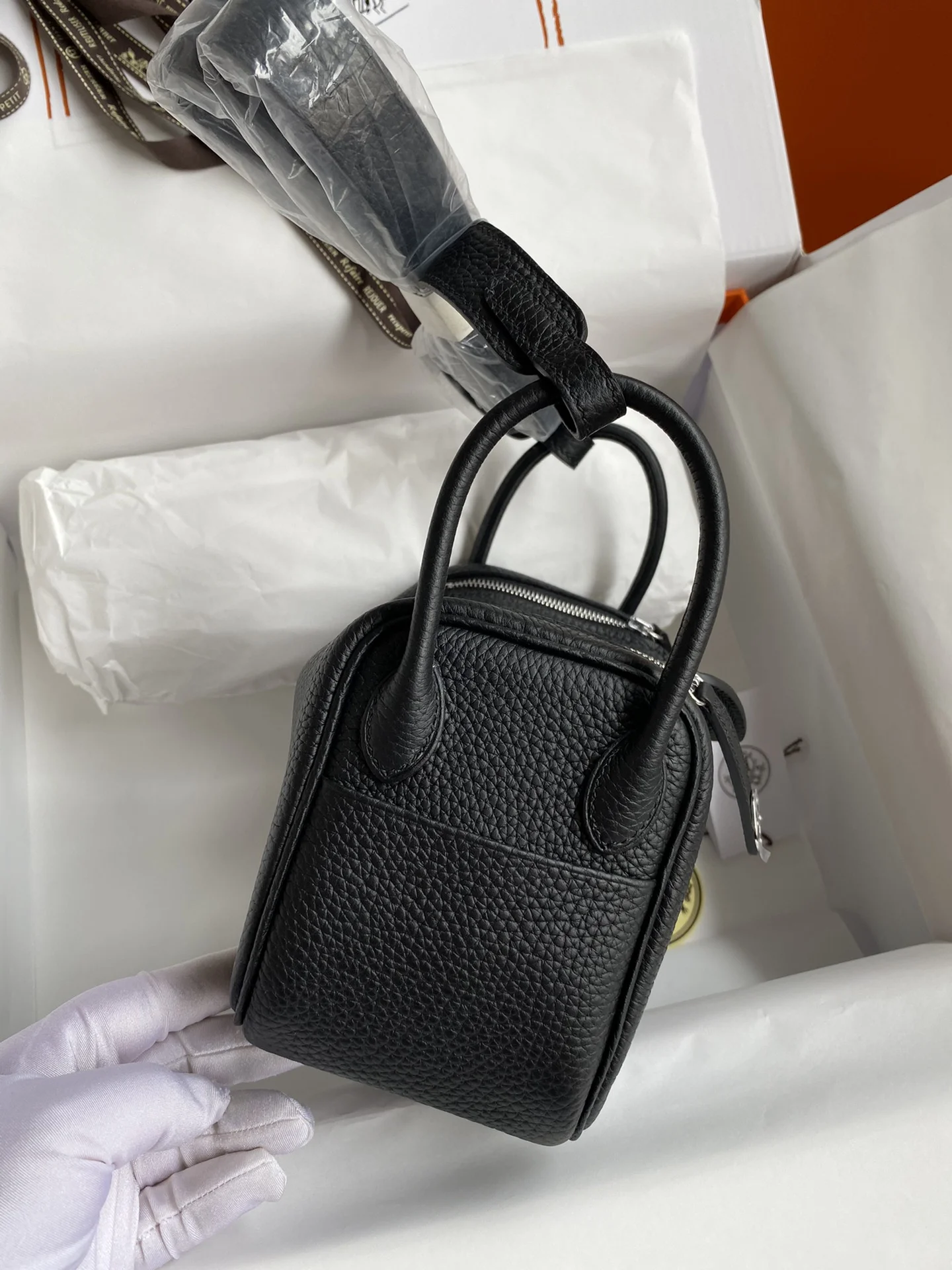 HERMES Top Handle Bags TC Leather (Black-Silver) 19CM H50202608090389 - Image 2