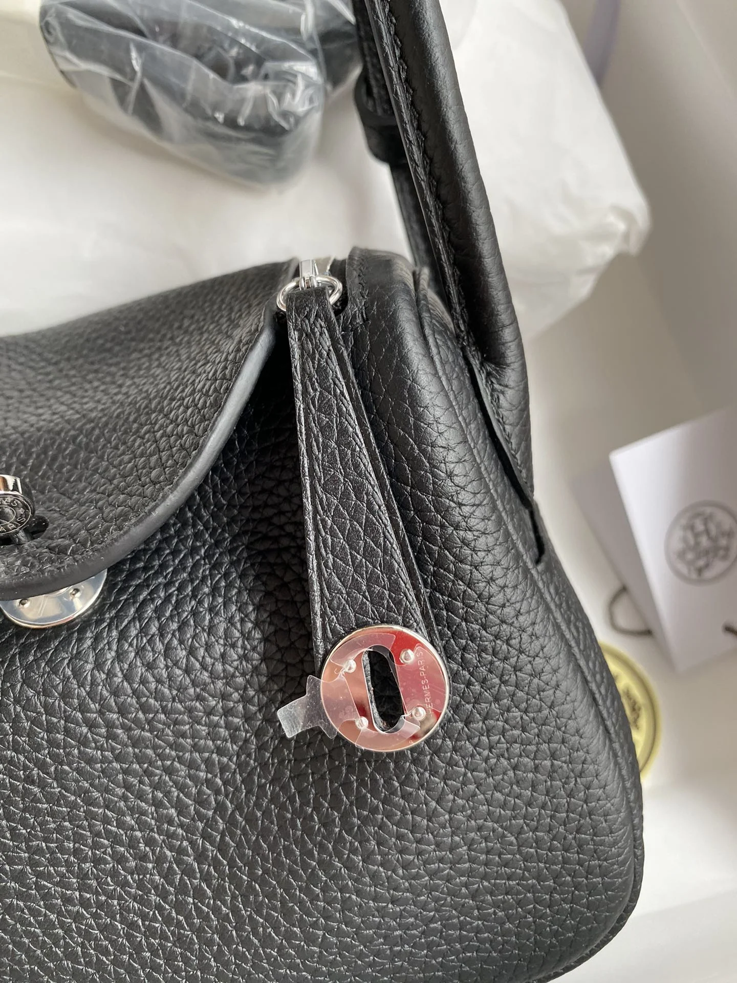 HERMES Top Handle Bags TC Leather (Black-Silver) 19CM H50202608090389 - Image 3