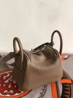 Alternative view of HERMES Top Handle Bags TC Leather (Brown-Beige) 19CM H50202608090350