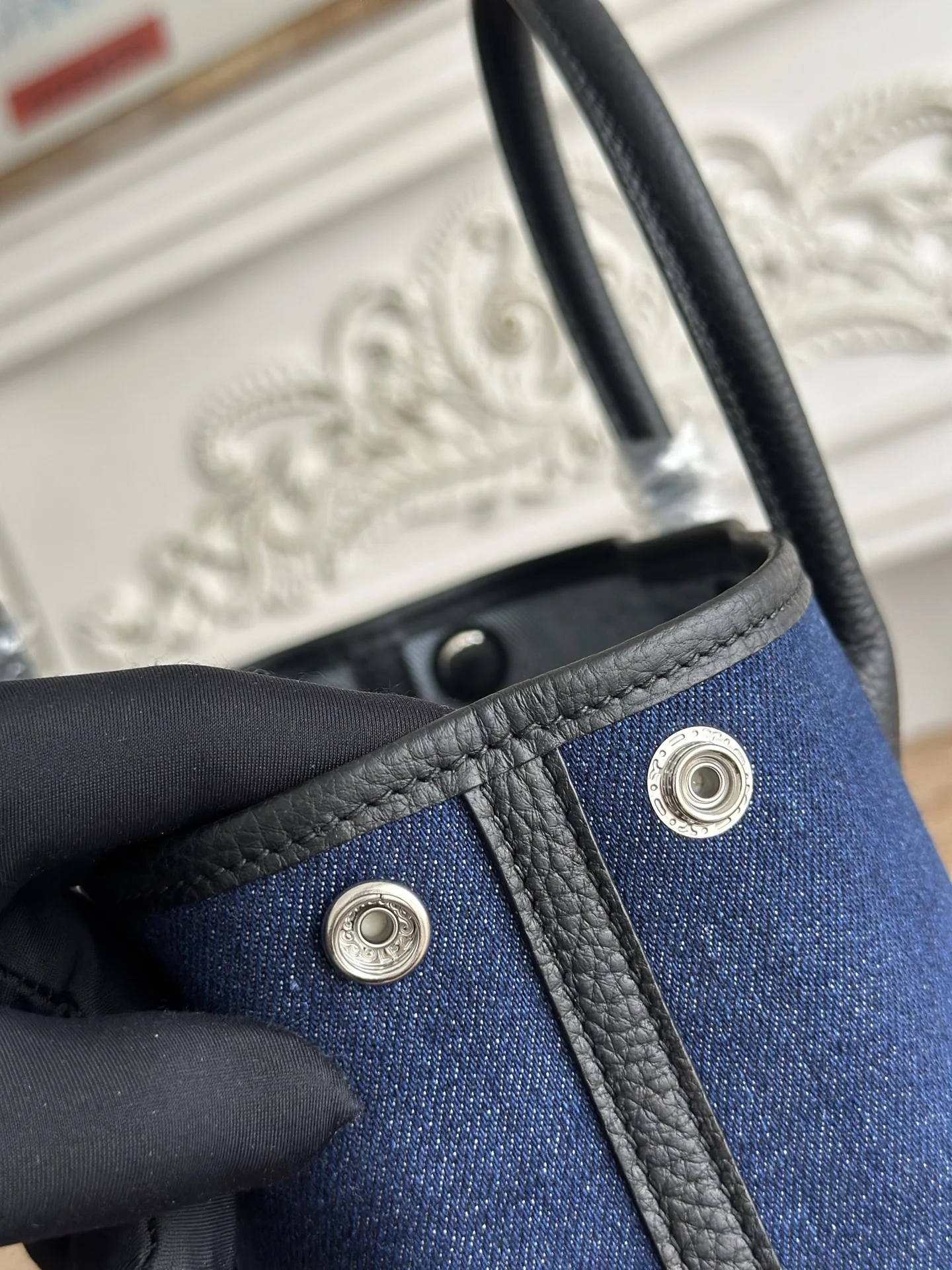 HERMES Totes Bags Canvas Negonda (Blue-Black) 23CM G60202608090954 - Image 7