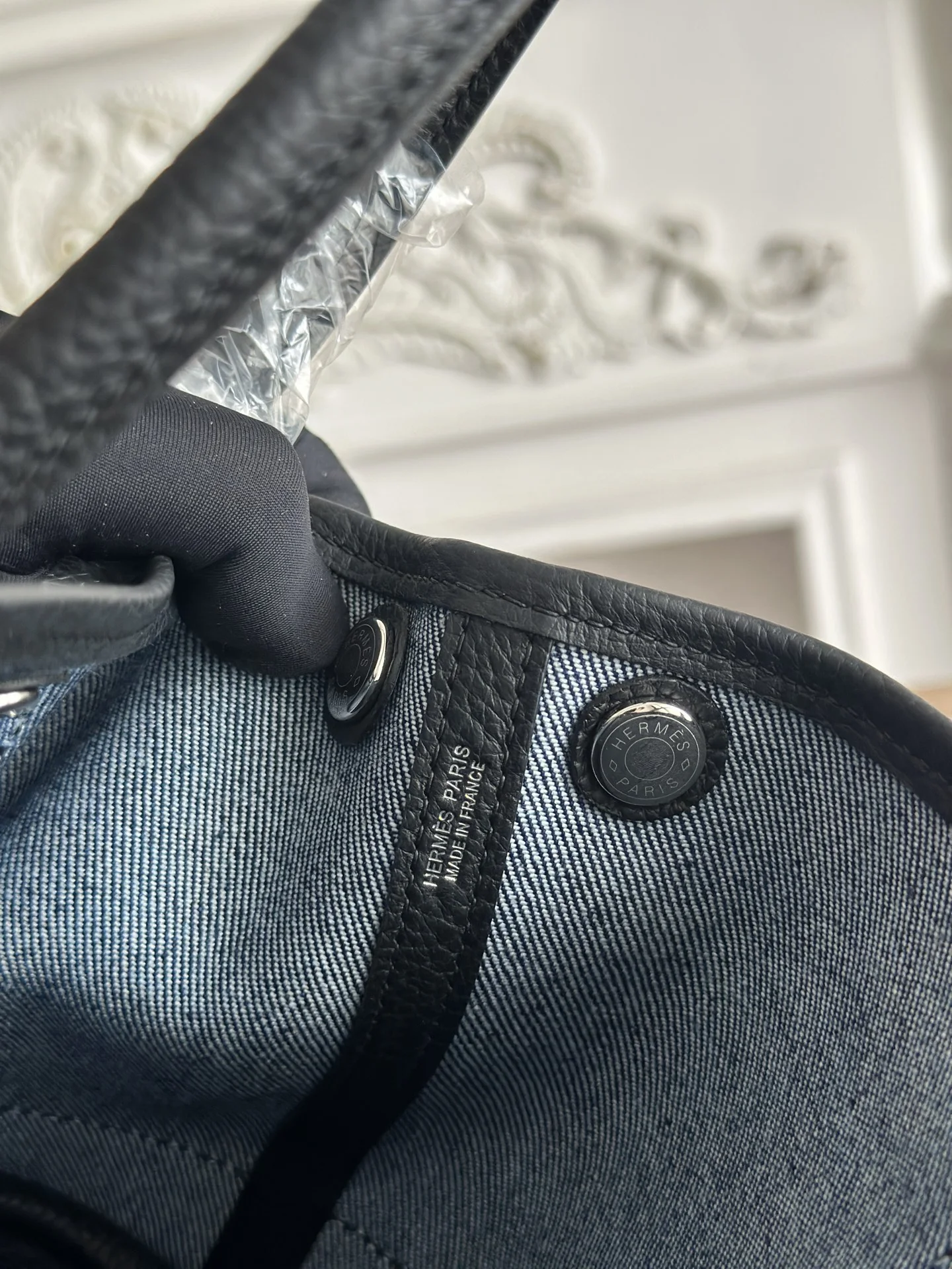 HERMES Totes Bags Canvas Negonda (Blue-Black) 23CM G60202608090954 - Image 9