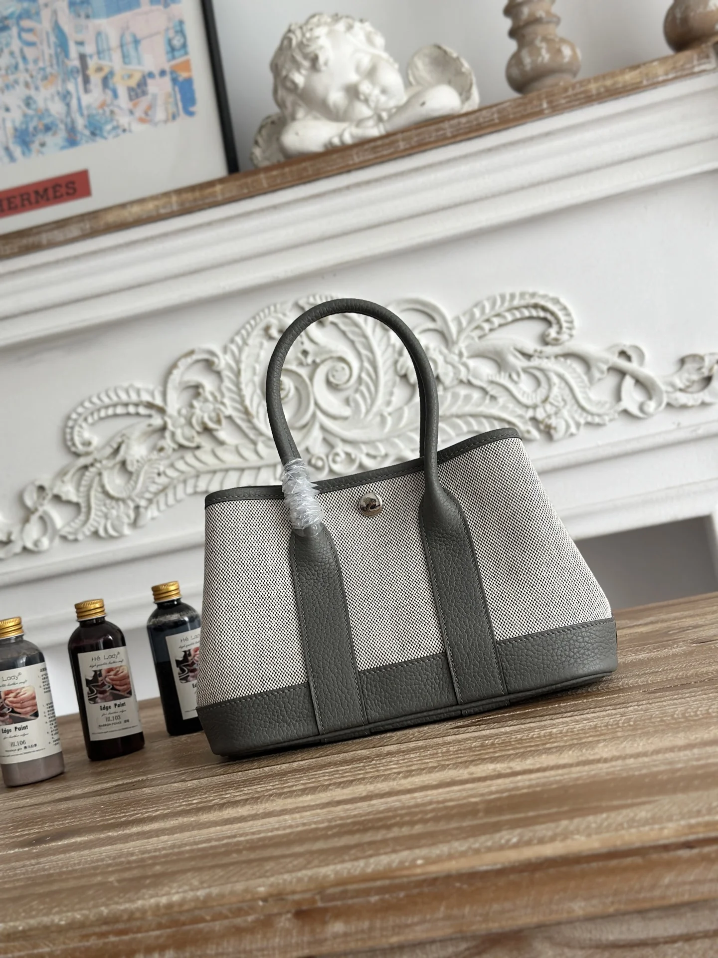 HERMES Totes Bags Canvas Negonda (Gray-White) 23CM G60202608090959