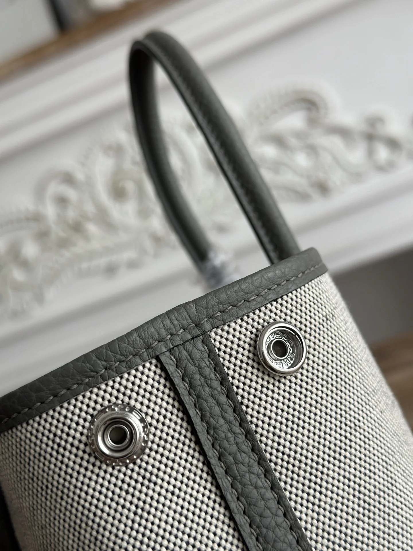 HERMES Totes Bags Canvas Negonda (Gray-White) 23CM G60202608090959 - Image 7