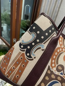 Alternative view of HERMES Totes Bags Canvas Togo Leather (Beige-Brown) 36CM A000202608090063