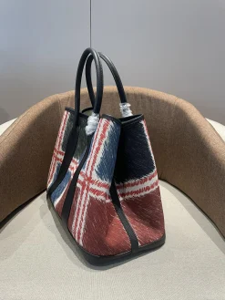 Alternative view of HERMES Totes Bags Canvas Togo Leather (Black-Red-Blue-White) 36CM A000202608090040