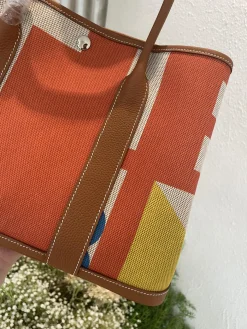 Alternative view of HERMES Totes Bags Canvas Togo Leather (Orange-Brown) 36CM A000202608090058