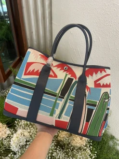 HERMES Totes Bags Canvas Togo Leather (White-Blue-Red-Green-Black-Navy) 36CM A000202608090056