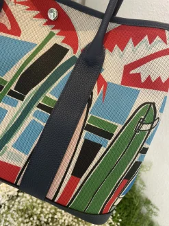 Alternative view of HERMES Totes Bags Canvas Togo Leather (White-Blue-Red-Green-Black-Navy) 36CM A000202608090056