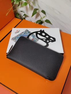 HERMES Wallet Bags Epsom Leather (Black) 20X11CM C80202608091007