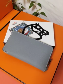 Alternative view of HERMES Wallet Bags Epsom Leather (Gray-White) 20X11CM C80202608091009