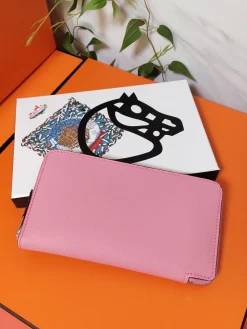 HERMES Wallet Bags Epsom Leather (Pink) 20X11CM C80202608091010