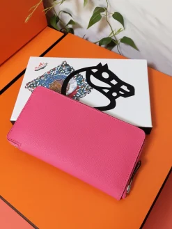 Alternative view of HERMES Wallet Bags Epsom Leather (Pink) 20X11CM C80202608091011