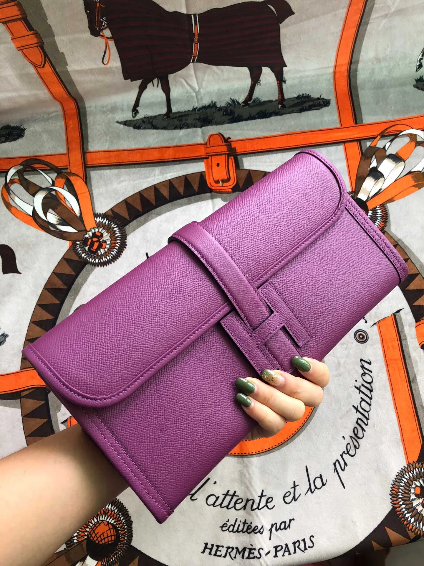 HERMES Wallet Bags Epsom Leather (Purple) 29X0X0CM H00202608091133 - Image 8
