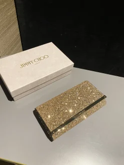 JIMMY CHOO Clutches Bags Crystal Leather (Gold) 22X12X3CM G20202608100231