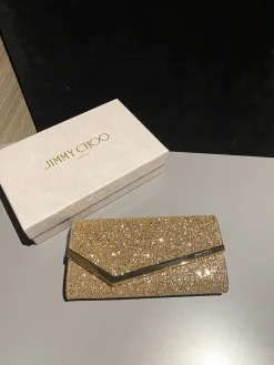 JIMMY CHOO Clutches Bags Crystal Leather (Gold) 22X12X3CM G20202608100233