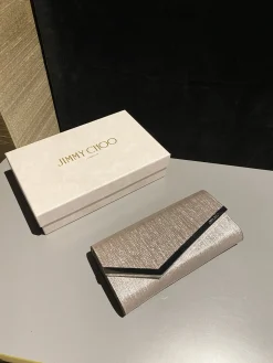 JIMMY CHOO Clutches Bags (Gold-Black) 22X12X3CM G20202608100232