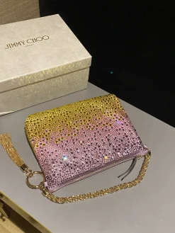 Alternative view of JIMMY CHOO Clutches Bags Satin Crystal (Gold-Pink) 26X20X3CM H50202608100207
