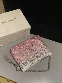 Alternative view of JIMMY CHOO Clutches Bags Satin Crystal (Pink-Silver) 26X20X3CM H50202608100209