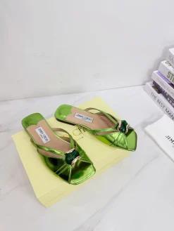 JIMMY CHOO Mules Metallic Patent Leather EU35-39 C00202608031638