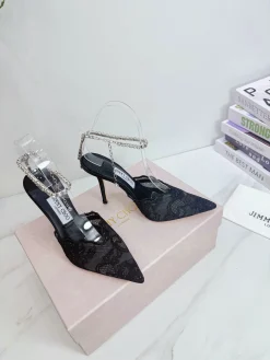JIMMY CHOO Mules Silk & Leather EU35-39 B80202608032502