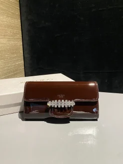Alternative view of JIMMY CHOO Shoulder Bags Patent Leather (Brown-Silver) 19X10X4CM G00202608100226