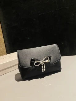 Alternative view of JIMMY CHOO Shoulder Bags Satin (Black-Silver) 19X12X7CM G00202608100236