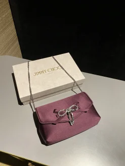 Alternative view of JIMMY CHOO Shoulder Bags Satin (Purple-Silver) 19X12X7CM G00202608100235