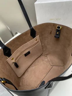 Alternative view of JIMMY CHOO Totes Bags Calf Leather (Black-Brown) 30X28X14CM A030202608100217